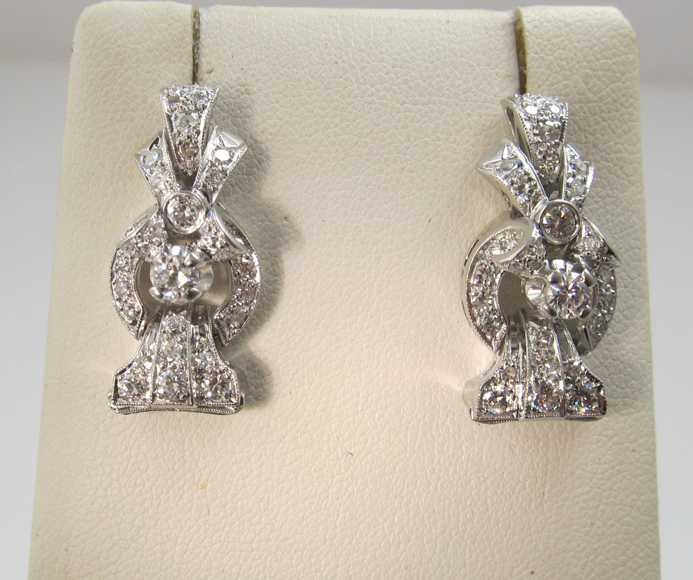 Vintage platinum diamond earrings, Victorious Cape May