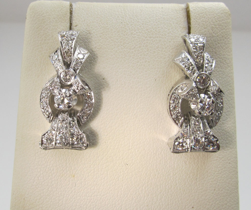 Vintage platinum diamond earrings, Victorious Cape May