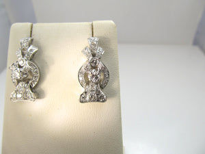 Vintage platinum 2ct diamond drop earrings, circa 1920