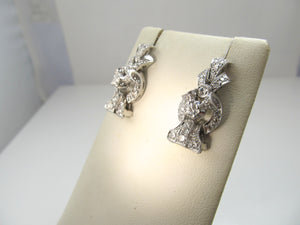 Vintage platinum 2ct diamond drop earrings, circa 1920