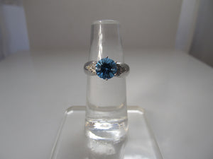 2.00ct blue topaz diamond ring