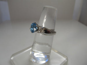 2.00ct blue topaz diamond ring
