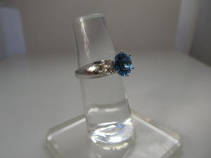 2.00ct blue topaz diamond ring