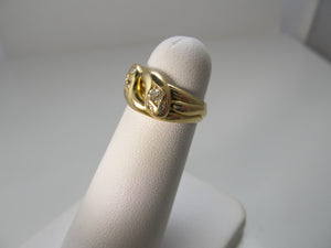 Dated 1895 double head diamond snake ring