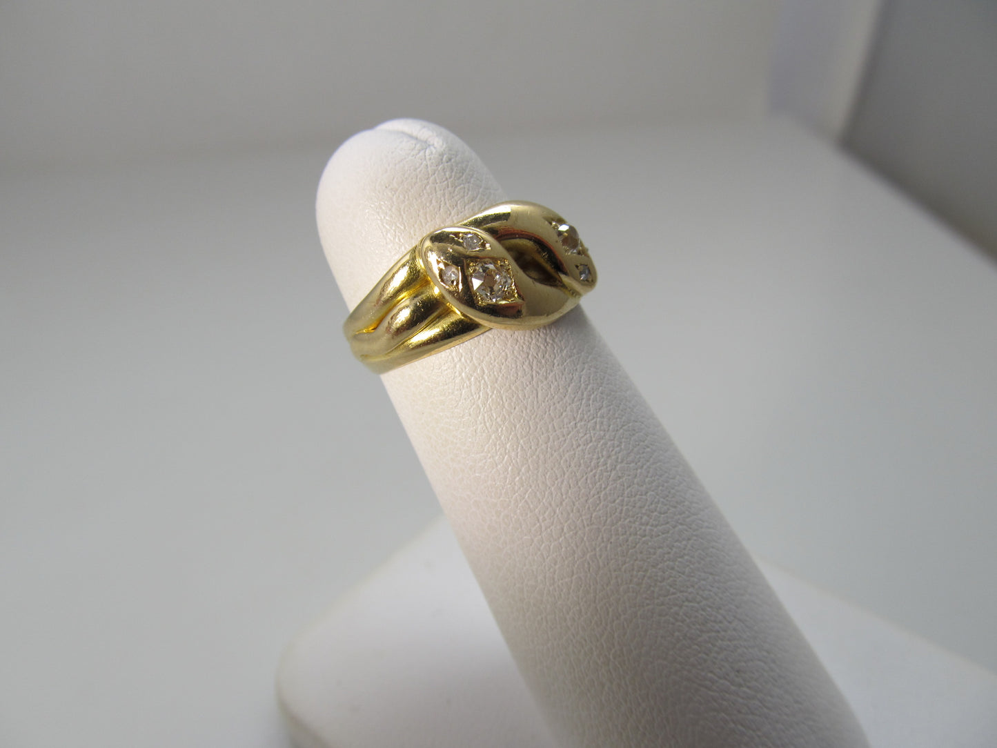 Dated 1895 double head diamond snake ring