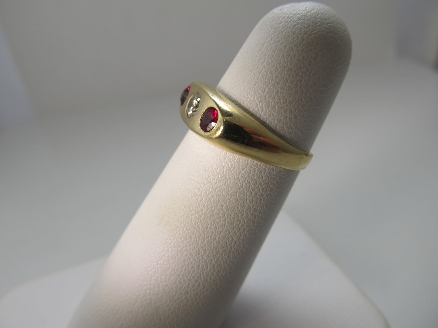 Vintage ruby and diamond gypsy ring