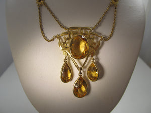 Art Nouveau citrine necklace