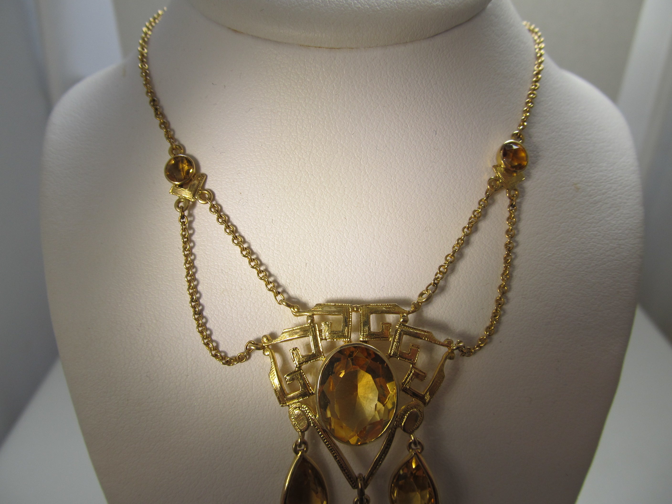 Art Nouveau citrine necklace