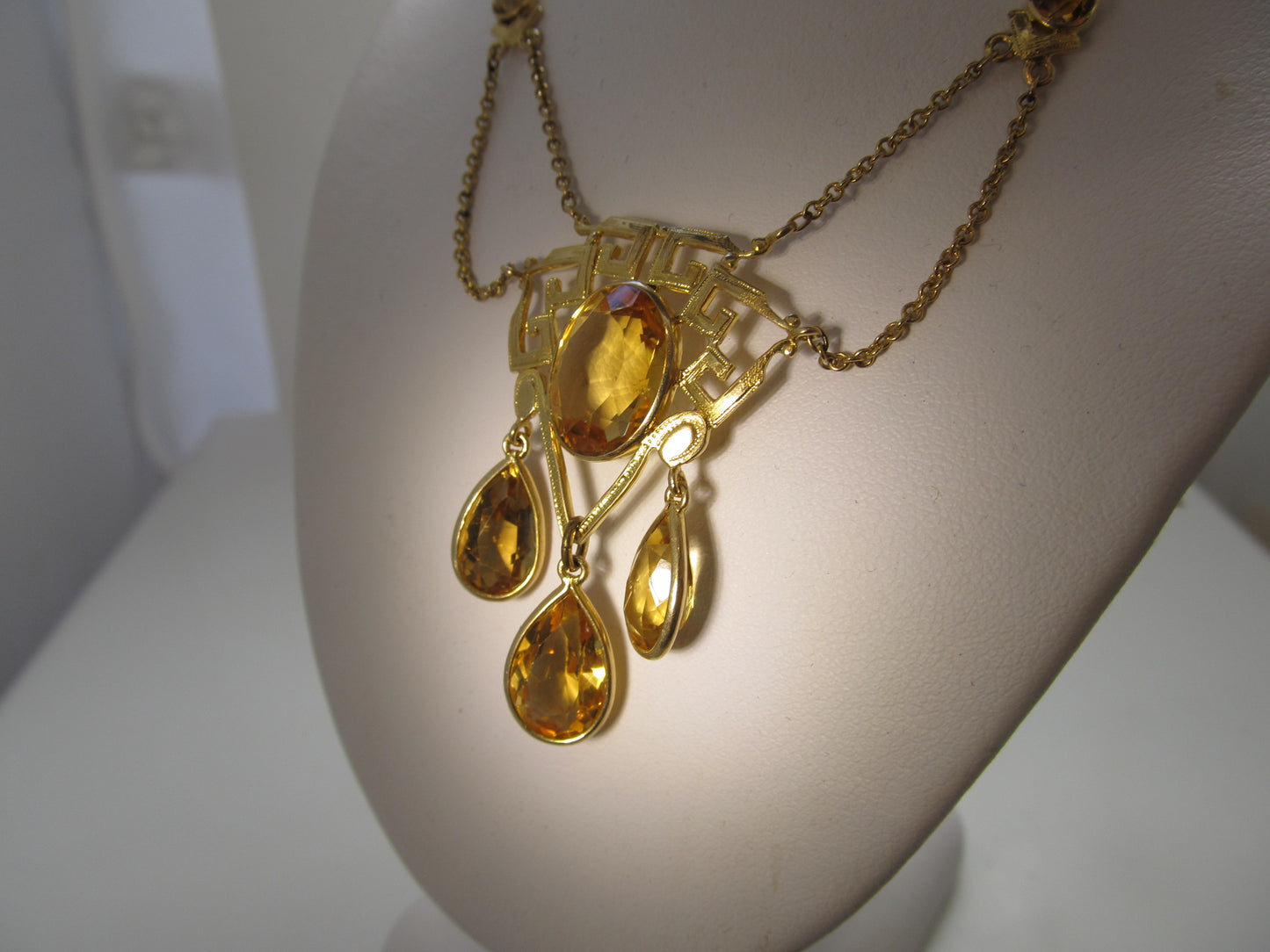 Art Nouveau citrine necklace