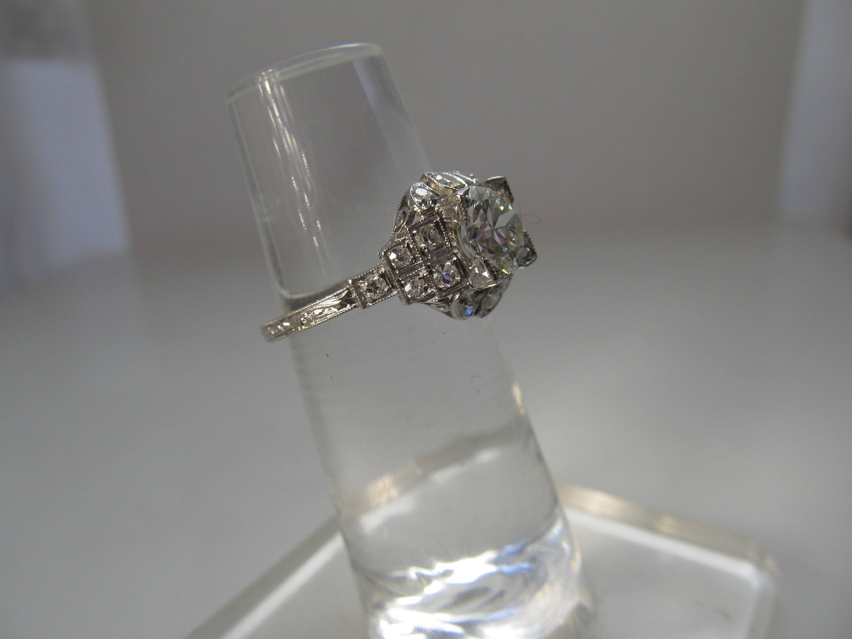 Antique platinum diamond ring