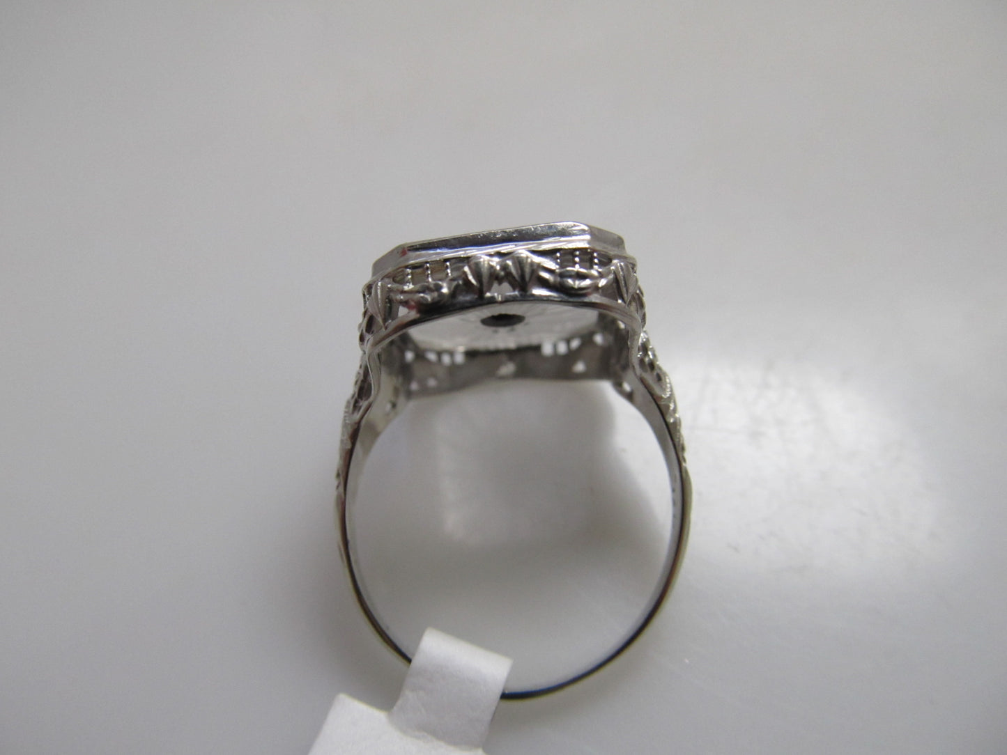 Camphor glass diamond ring