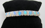 Outstanding vintage 3.00ct opal diamond bangle bracelet