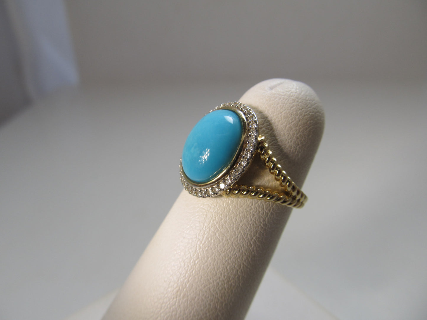 Modern turquoise and diamond ring