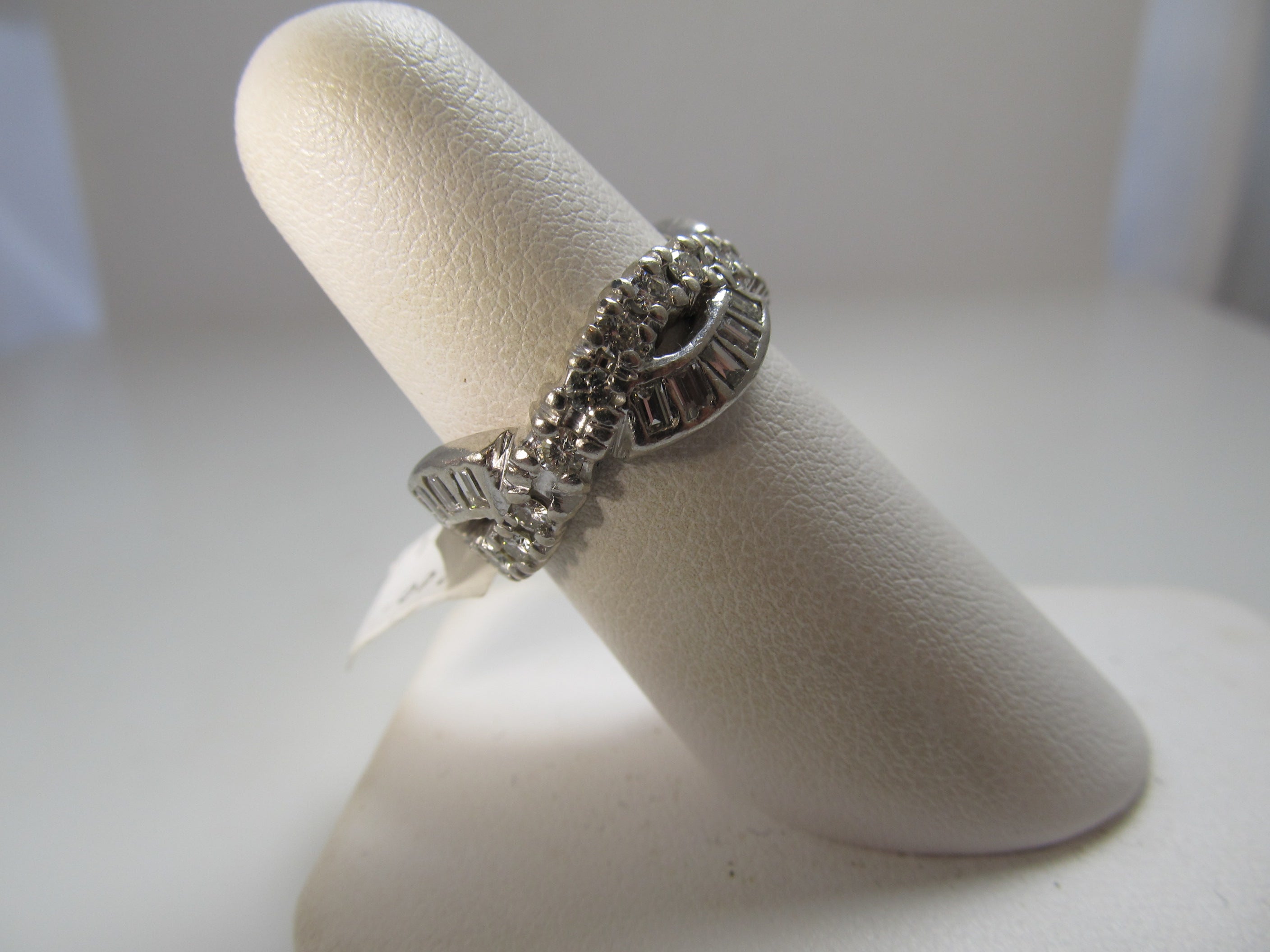 Vintage platinum diamond eternity band