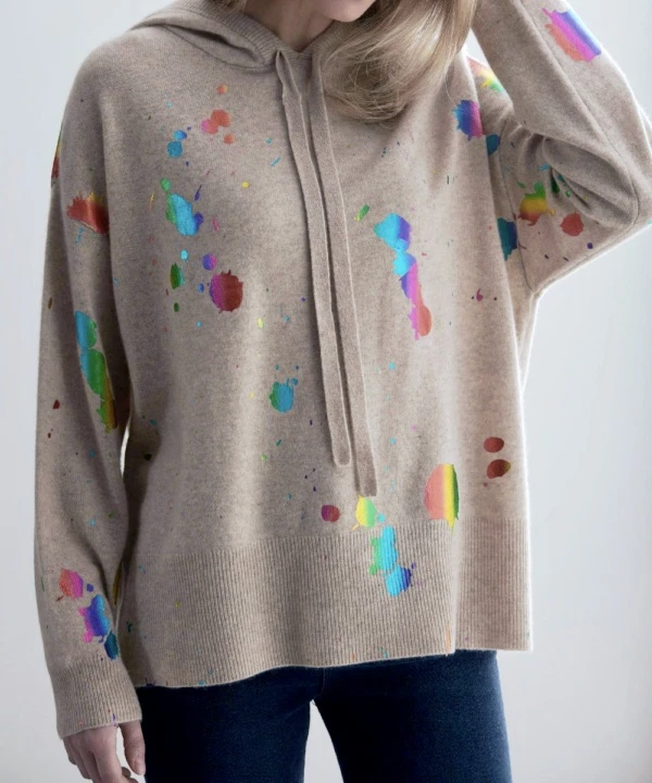 Brodie Cashmere rainbow Foil Hoody sweatshirt