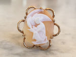 Vintage 14k Gold Cameo Ring Of Leda And The Swan