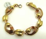 Vintage 10k Rose And Yellow Gold Link Bracelet, Circa 1940.