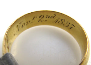 14k Yellow Gold Band Dated Nov 2nd 1837.