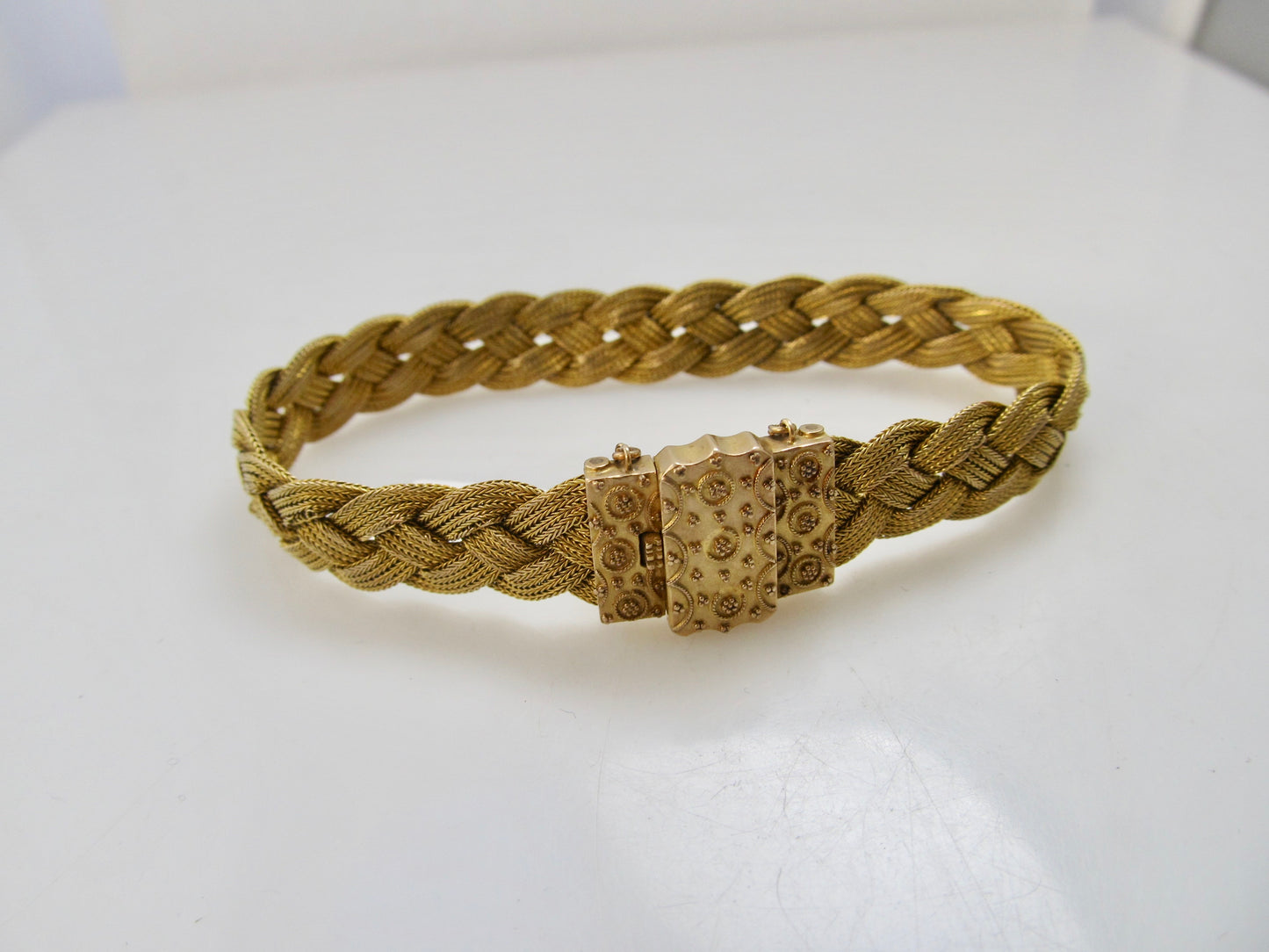 Antique woven 14k gold bracelet