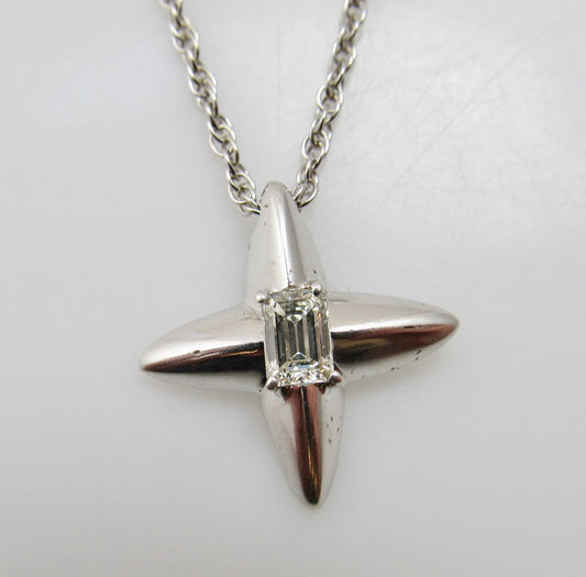 .40ct emerald cut diamond necklace
