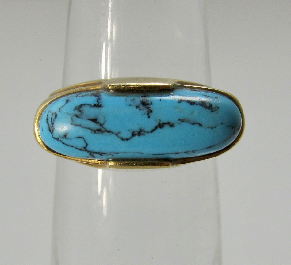 Handmade turquoise 14k ring