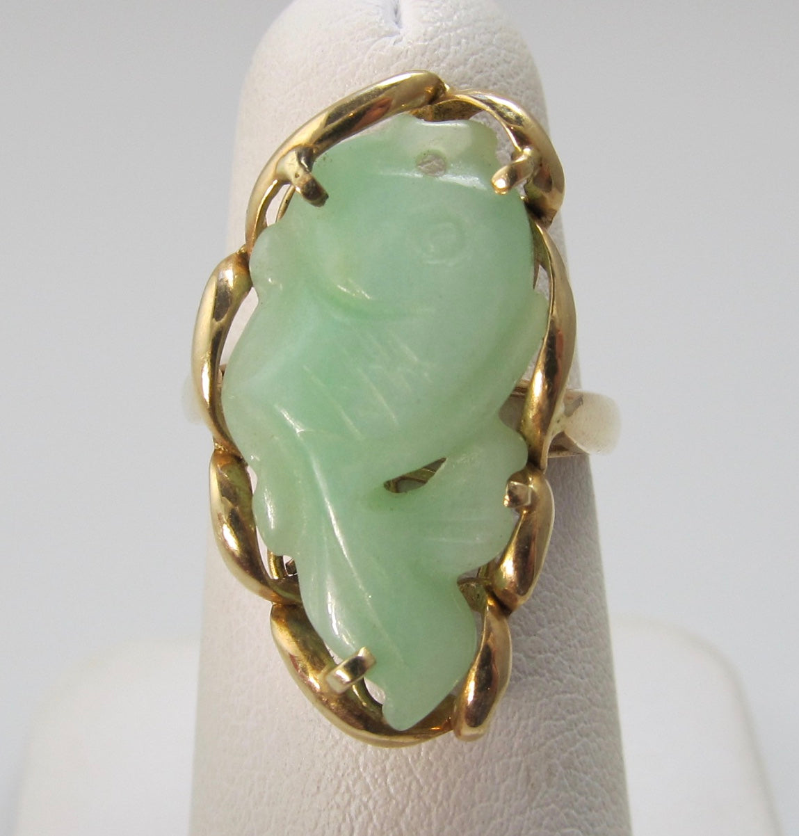 Neat carved jade fish ring