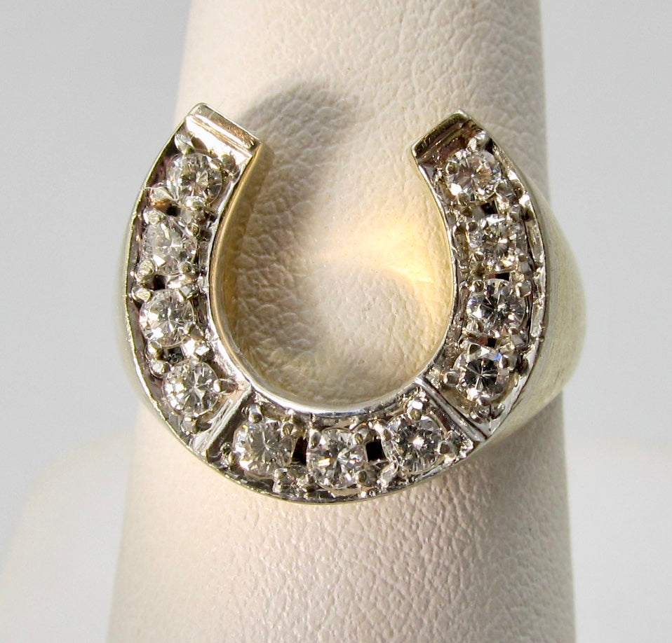 Vintage diamond horseshoe ring