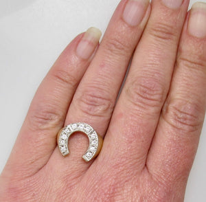 Vintage diamond horseshoe ring