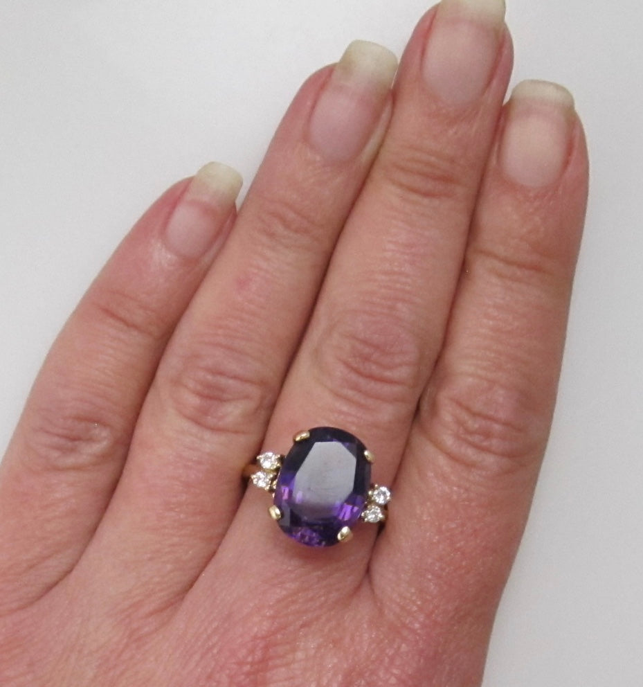 6.00ct amethyst and diamond ring