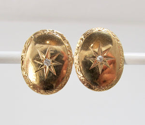 Antique rose gold diamond earrings