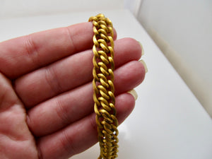 Yellow gold textured link bracelet