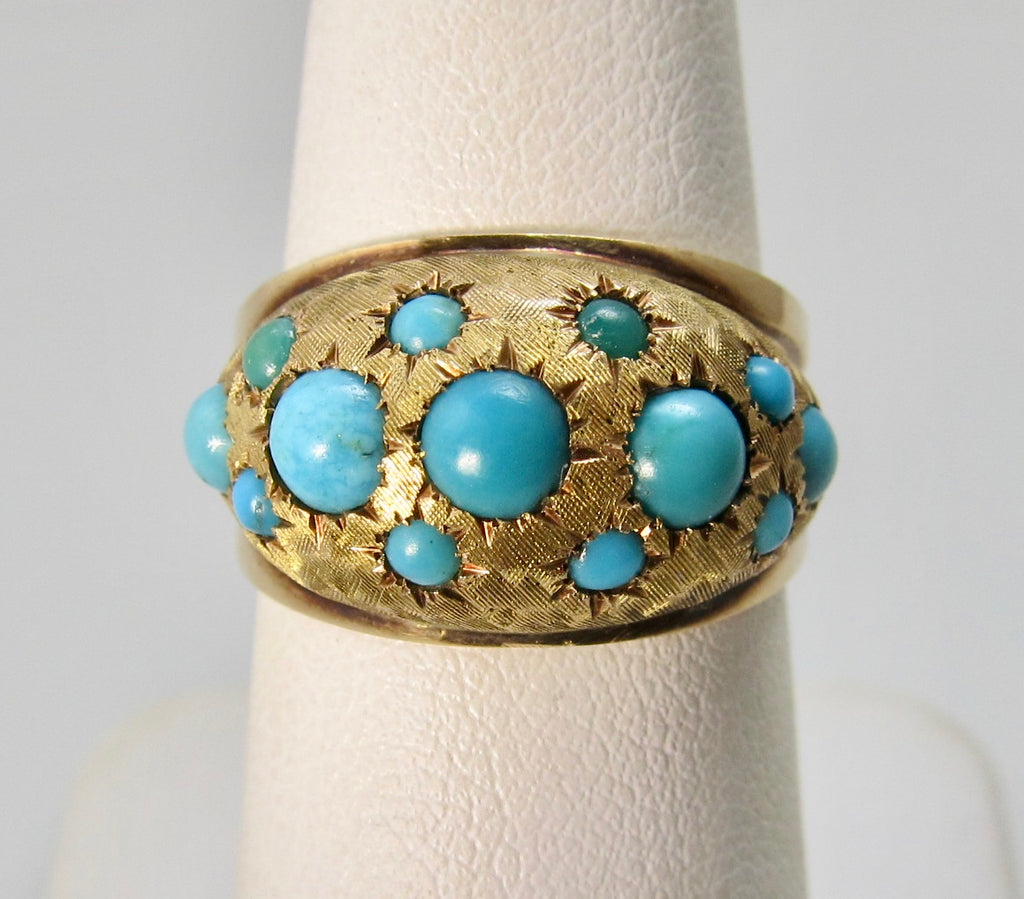 Vintage star set turquoise ring
