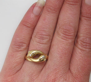 Vintage double head snake ring