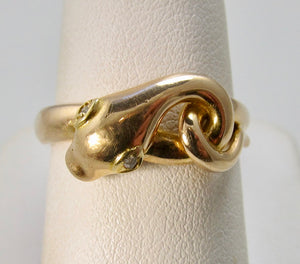 Vintage diamond eyed snake ring