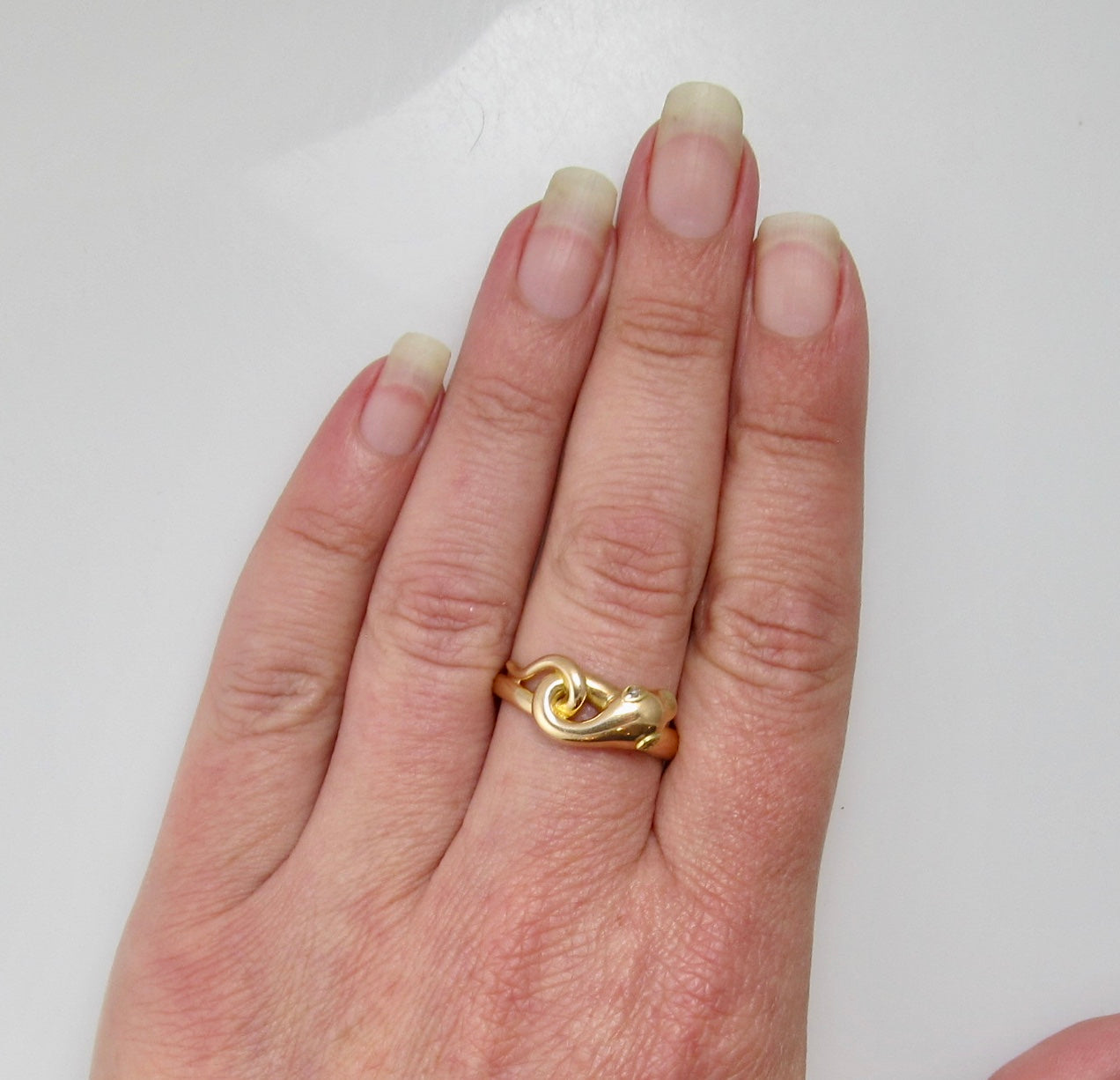 Vintage diamond eyed snake ring