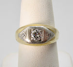 Vintage yellow gold flush set diamond ring