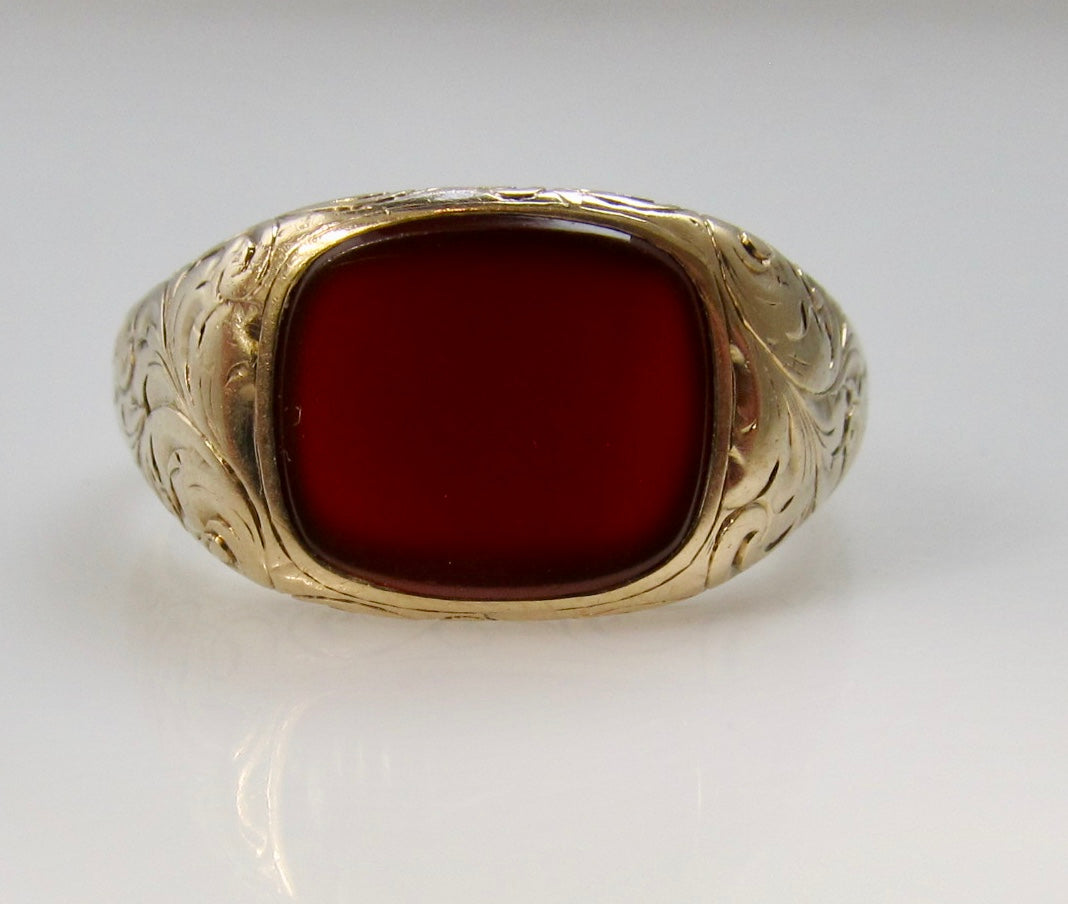 Antique engraved carnelian ring