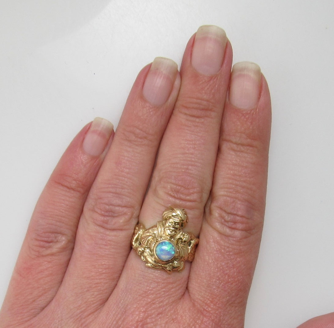 Vintage opal fortune teller ring