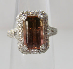 Cape May sunset tourmaline ring