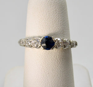 Vintage sapphire and diamond band