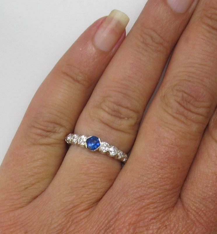 Vintage sapphire and diamond band