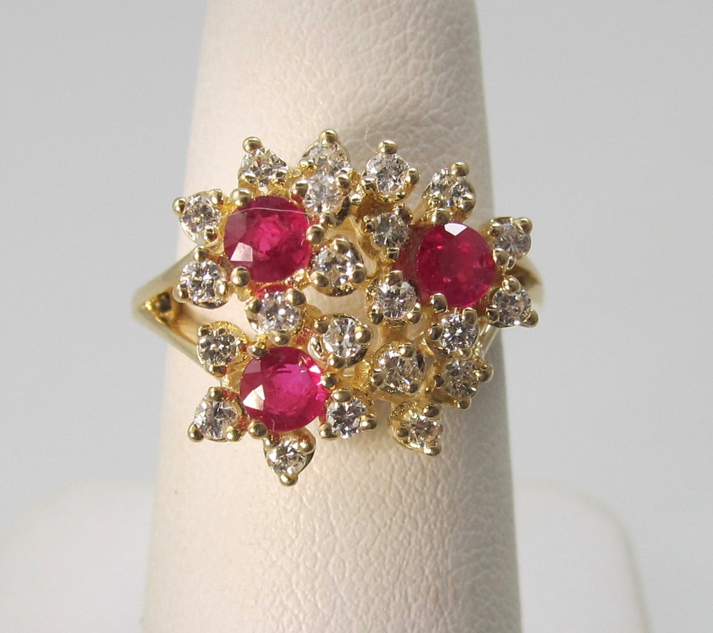Ruby and diamond cocktail ring