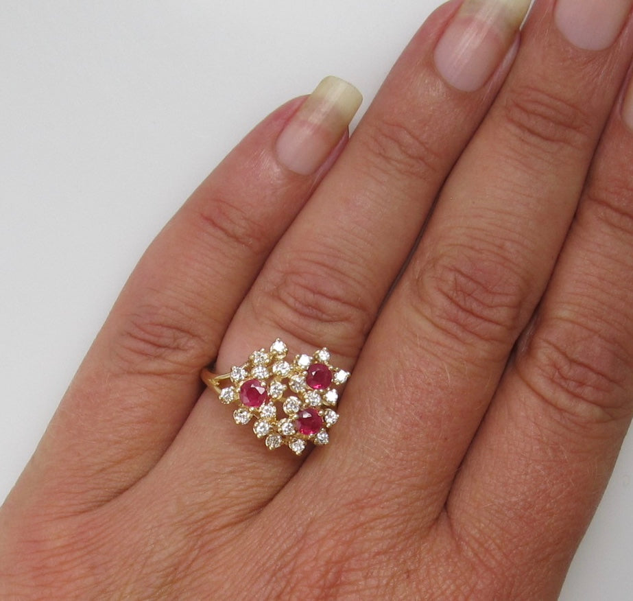 Ruby and diamond cocktail ring
