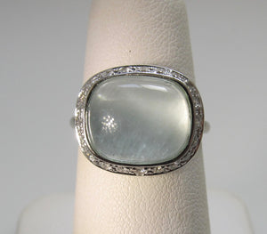 4.00ct cabochon cut aquamarine ring