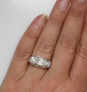 3 stone diamond filigree ring