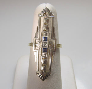 Art Deco sapphire diamond ring
