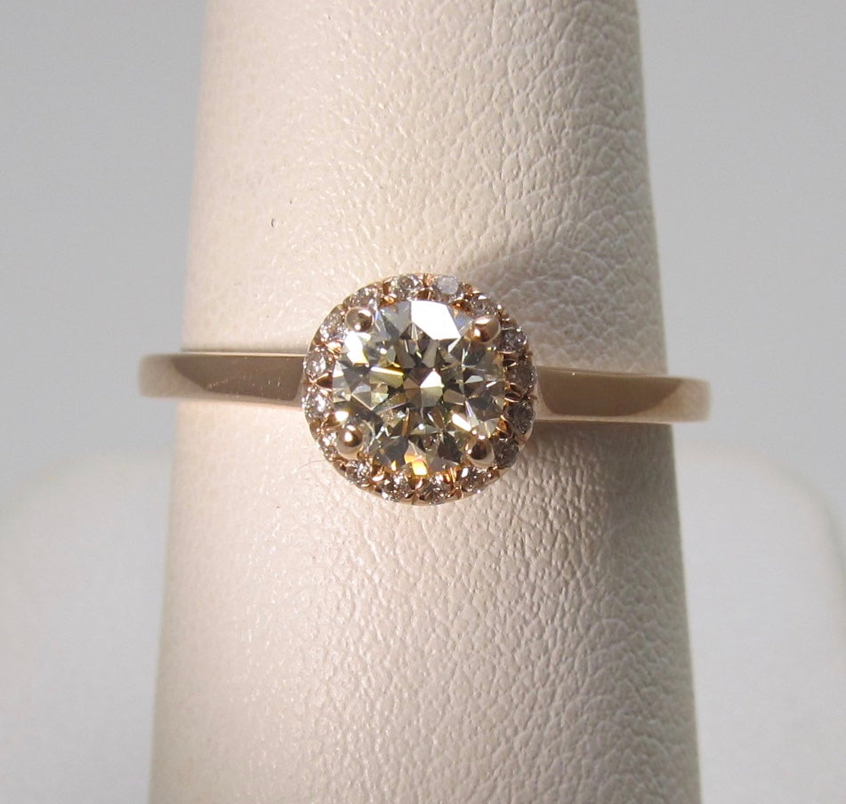 .50ct rose gold halo engagement ring