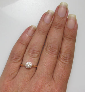 .50ct rose gold halo engagement ring