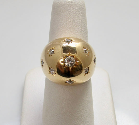 Vintage retro diamond dome ring