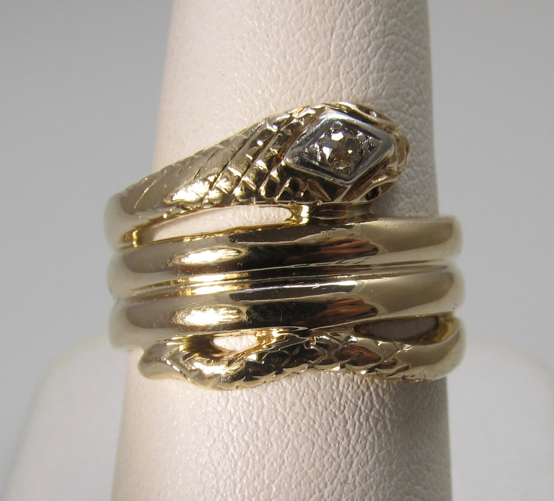 Vintage coiled snake ring